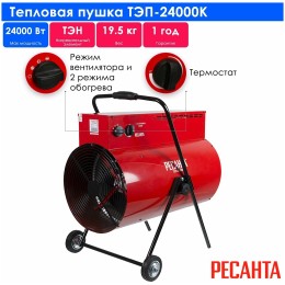 Тепловая электрическая пушка Ресанта ТЭП-24000К [67/1/26] 